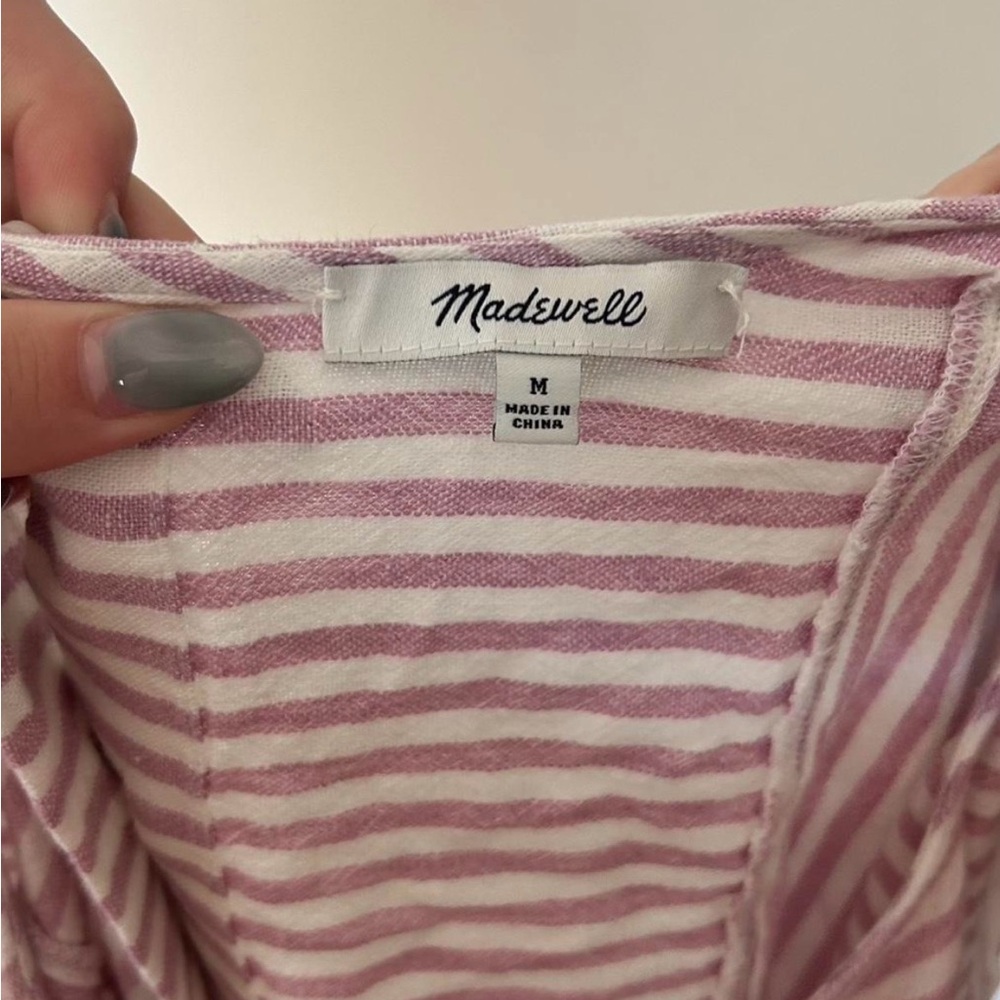 Madewell Pink and White Striped Top - Picture 3 of 3